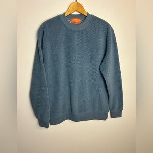 Negative Space Men's Blue Fleece Pullover  Sweater Size S Blue Minimalist